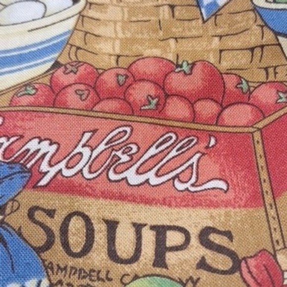 Vintage Campbell‎ Soup Fabric 2 Yards x 44" Wide Kitchen Food Print - Picture 1 of 7